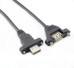 Computer Laptop PC USB 2.0 Male with Screws to USB Type A Female Panel Mount Data Extension Cable