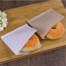 100pcs pack 12x12cm Biscuits Doughnut Paper Bags Oilproof Bread Craft Bakery Packing Kraft Sandwich Donut Bag Gift Wrap3134