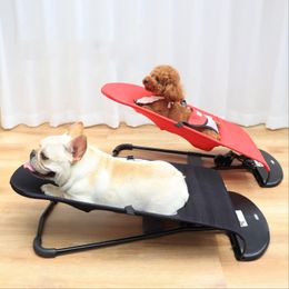 kennels pens Pet Rocking Chair Dog Cat Portable Chairs Foldable Seat Adjustable Bed Fado Teddy Puppy Nest Toy for Shake 230915