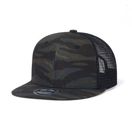 Ball Caps Cap Men Summer Sun Protection Snapback Flat Bill Camouflage Hat Adjustable Breathable Sports Hiphop Accessory For Boy Teenagers