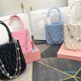 2023-Diamond Totes Handbag Sheepskin Vintage Denim Blue Pleated Elegant Delicate Crossbody Shoulder Strap Wallets