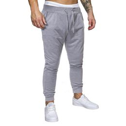 Men's Pants Black Grey Solid Colour Mens Joggers Casual Long Male Sweatpants Hip Hop Tracksuit Slim Trousers 2021 Sweat Clothi270G