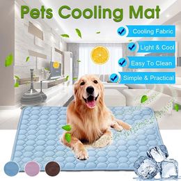 kennels pens Dog Mat Cooling Summer Pad For Dogs Cat Blanket Sofa Breathable Pet Bed Washable Small Medium Large Car 230915