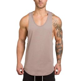 2020 Men's Gyms Tank Top Bodybuilding Fitness Muscle Vest Sleeveless Tops Singlet Male Vest Camiseta Hombre Men Clothes Summe264I