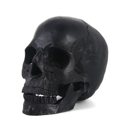 Decorative Objects Figurines Home Decor Black Life-size Skull Statue Resin Crafts Figurines Halloween Decorative Split Skeleton Sculpture 230914