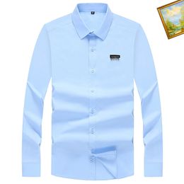 designer Mens Dress Shirt casual Slim Silk T-shirt Long sleeve Casual business clothing plaid men asian Men's Shirts shirt men M-3XL