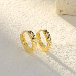 Hoop Earrings Sterling Silver Earring Plain Round Diamond Cutting Allergy Free Fine Jewellery Gift For Christmas