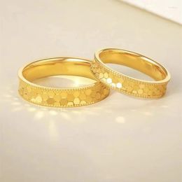 Cluster Rings LABB Real 18K Gold Ring For Men And Women's Simple Fashion Dragon Scale Fish Au750 Gift J183