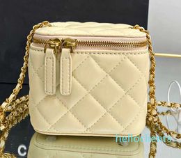 2023 new Square Fat Chain Bag Leather Women's Handbag Large-capacity Shoulder Quilted Meenger Black