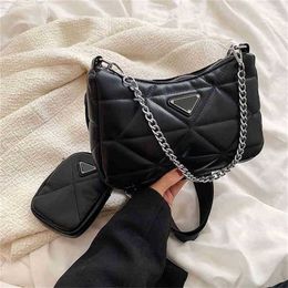 Three in embroidered thread small 2023 new fashion women's popular one shoulder armpit bag foreign style handbag Code43