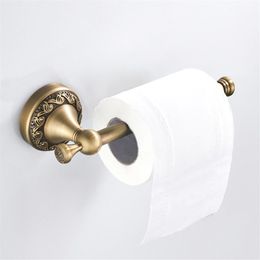 Antique Roll Paper Holder European Brass Toilet Paper Holder Thicken Retro Waterproof Bathroom Wall Mounted Tissue Holder242z
