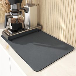 Super Absorbent Coffee Dish Large Kitchen Absorbent Draining Mat Drying Mat Quick Dry Bathroom Drain Pad ss0129191c