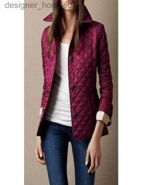 Women's Down Parkas UK Women Quilted Jackets Suit England Brit Jacket Blazers Single Breasted London Slim Coat Long Sleeve Ladies Plaid Outwea3167991 L230915