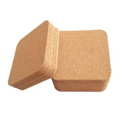 20pcs Square Coasters Dampproof Eco-friendly Wooden Heat-resistant Cork Coaster for Bowl Cup Table Y200328207F