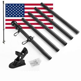 Other Event Party Supplies Wall Mounted Mount Telescopic Flag Pole Top House Bracket Base 6Ft Stand Flagpole Collapsible Yard Banner Holder 230915