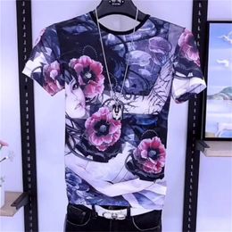 DIY T-Shirt Summer New Fashion Short Sleeve T-shirt Men's European and American Foreign Trade Printing Top