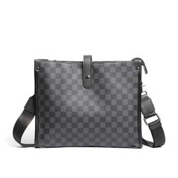 New Fashion Trendy Checkered One Shoulder Casual Crossbody Messenger Bag and Korean Checked Business Men's Backpack code11