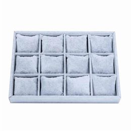 Stackable 12 Girds Jewelry Trays Storage Tray Showcase Display Organizer LXAE Watch Boxes & Cases3356