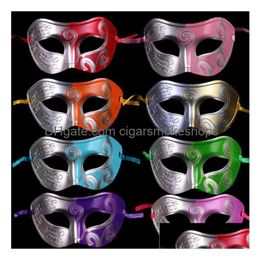 Party Masks Uni Retro Masquerade Mask Mardi Gras Costume Acccessory Men And Women Venezuela Jazz Roman Nightclub Drop Delivery Home Ga Dho2G