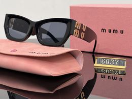 Fashion Mi u Sunglasses Cat Eye Plate Women's Designer Glasses Sun Resistant UV Protection Men's Driving Special Sunglasses