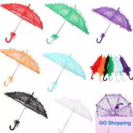 Fashion Bridal Lace Umbrella 11colors Elegant Wedding Parasol Lace Craft Umbrella For Show Party Decoration Photo Props Umbrellas