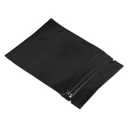 7 5x10cm Black 100Pcs Mylar Foil Resealable Zipper Food Storage Packaging Pouch Aluminum Foil Self Sealing Pack Bags283Y