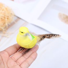 Garden Decorations 1Pc Artificial Feather Birds Nest Decorative Mini Swallows Home Ornaments