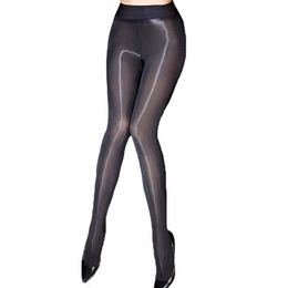 Sexy Oil Shiny Pantyhose Women Sheer Tights Smoothly Fabric Hosiery Fantaisie See Through Strumpfhose Gloss Collant214I