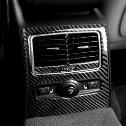 Car Interior Carbon Fibre Stickers Rear Air Condition Vent Trim Cover Decals Car Styling for Audi A6 C5 C6 2005-2011 Accessories303a