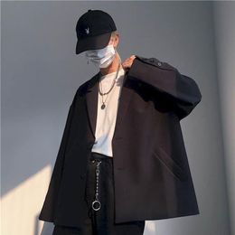 Casual suit jacket male oversize Korean trend summer thin handsome men small elegant dk uniform high street Japan Harajuku 210904314a