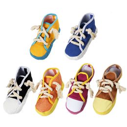 Dog Toys Chews Bite Resistant Shoes Pet Toy Cats Squeak Bite resistant Clean Teeth Rope Chew For Puppy 230915