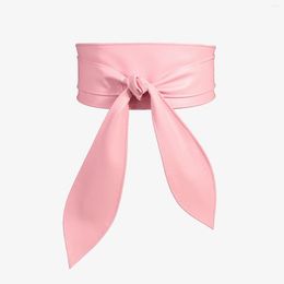 Belts Womens Wide Waist Cover Soft With Elegant Bow Streamers Extra Long Knot Belt Inmate Handcuff