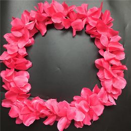 10pcs Hawaiian Leis Jumbo Necklaces Festive Party Garland Silk Flower Hawaii leis Fancy Dress Party Hawaii Beach Fun287W