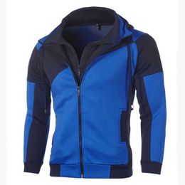 Brand New Mens Double Zipper Hoodie High Quality Male Dialy Casual Sports Hooded Jackets Four Seasons Cool Motorcycle Coat