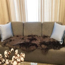 ROWNFUR Soft Artificial Sheepskin Carpet For Living Room Kids Bedroom Chair Cover Fluffy Hairy Anti-Slip Faux Fur Rug Floor Mat T2197V