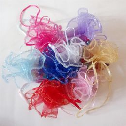 50pcs Multi Round organza gift bags 26-35-40cm party bag for women wed Drawstring bag Jewelry Display Bag Pouch diy accessories Y0265Y