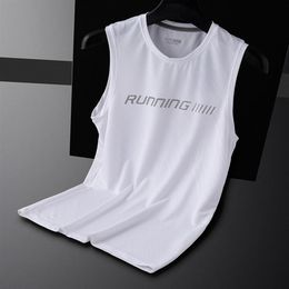 Men T-Shirt Sleeveless Shirts Running Gym Training Fitness Compress Muscles Men's Vest Basketball Tank Top Outdoor 22358S