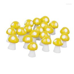 Garden Decorations 4X 20x Miniature Mushroom Fairy Terrarium Decor Bonsai Craft Yellow