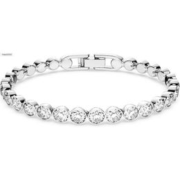 warovski Tennis Bracelet and Earring Jewellery Collection Rhodium Finish Clear Crystals