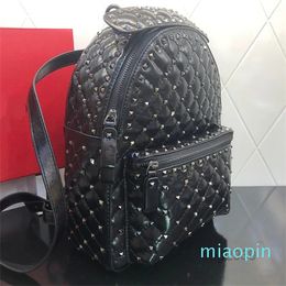 2023-School Bags Backpack Mini Back Pack School Bag Quilted Sheepskin Zipper Adjustable Shoulder Strap Top Handle High-Capacity