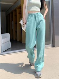 Women's Jeans PLAMTEE Candy Colour Women Pants Autumn Chic Solid Office Lady High Waist Slim Loose All Match Streetwear Denim OL