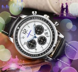 Popular Mens Three Eyes Digital Numerals Dial Watches Stopwatch Lumious Clock Quartz Movement Chronograph Rose Gold Silver Case all the crime Watch montre de luxe