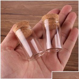 Small Test Tube With Cork Stopper Glass Spice Bottles Container Jars Vials Diy Craft 50pc jllQoG155P