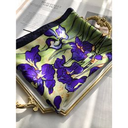 Scarves Pure 100 Silk Scarf female Printed famous painting spring scarfe fashion Women scarf 90 square summer sunscreen 230914