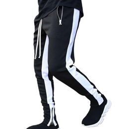 Mens Joggers Casual Pants Autumn Winter Zipper Casual Sports Running Tight Trousers Sportswear Pants 3XL 2021New200q