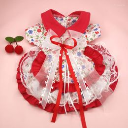 Dog Apparel Girl Clothes Summer Dress Cat Puppy Skirt Chihuahua Pomeranian Yorkshire Shih Tzu Doggy Costume Small Pet Clothing Xs