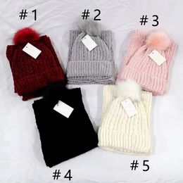 5set winter man beanie scarf Cool Knitted cap Christmas woman Knitting hat Unisex warm hat classic cap black red pink knitted hat with scarf Hats, Scarve 180cm*22cm