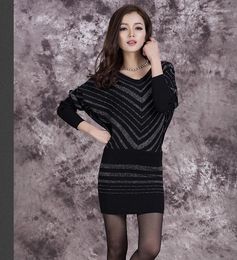 Women's Sweaters Plus Size Women Dress Winter Long Pullovers 2023 Batwing Sleeve V Neck Woman Vintage Knitwear Tunic Top Poncho