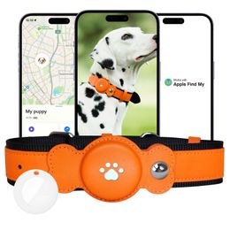 Dog Collars Leashes Pets Tracker Locator Mitag Waterproof Tracking Smart Collar Works with Apple Find My iOS Only For iPhone iPad 230915