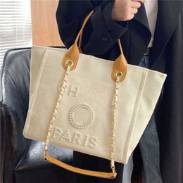 Cheap 80% Off Luxury Women's Hand Canvas Beach Bag Tote Handbags Classic Large Backpacks Capacity Small Chain Packs Big Crossbody S05D code 561